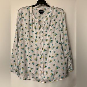 Liz Claiborne blouse XL semi shear w it’s own removable cami in white